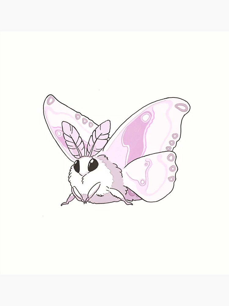 Fluffy Poodle Moth Sticker / Fluffy Moth Sticker / Cute Moth Sticker /  Vinyl Sticker / Water Bottle Sticker 