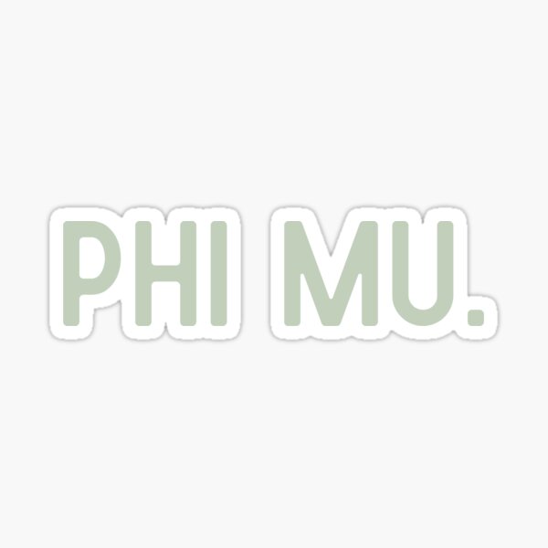 Phi Mu - Sorority Fraternity Greek Life Rush Panhellenic Green Simple Minimalist Modern Sticker