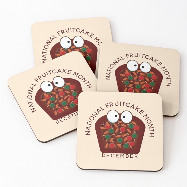 Item preview, National Fruitcake Month, cute kawaii fruitcake designed and sold by HolidayBug.