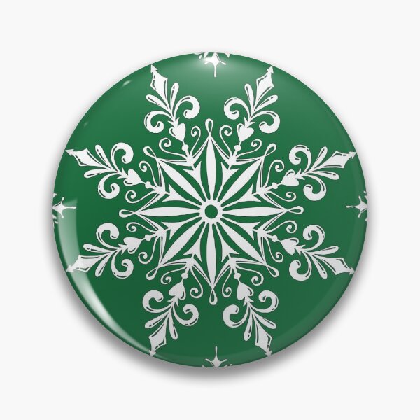 Item preview, Holiday Snowflake Pattern #2 on Green Background designed and sold by LaRoach Digital Arts.