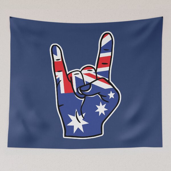 Artikelvorschau, Australia Flag Rock On Hand entworfen und verkauft von SLAG-Creative.