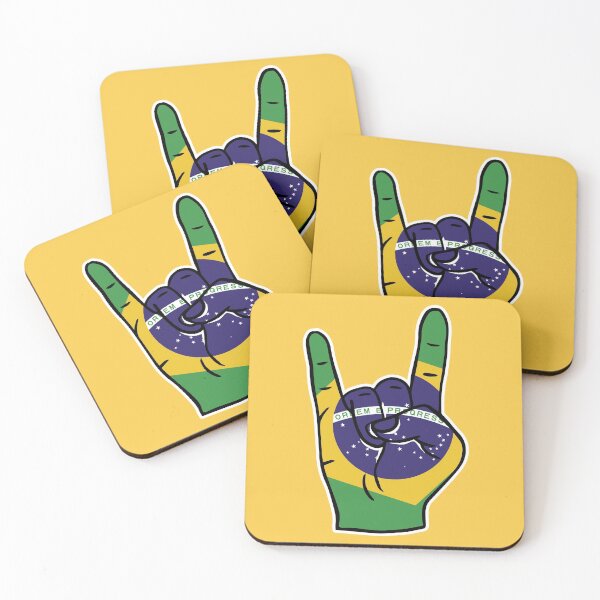 Item preview, Brazil Flag Rock On Hand designed and sold by SLAG-Creative.