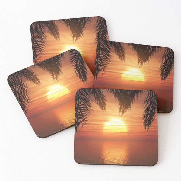 Item preview, Sunset palm trees designed and sold by Moon-Light-Art.