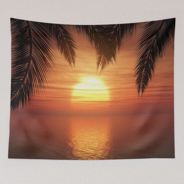 Item preview, Sunset palm trees designed and sold by Moon-Light-Art.