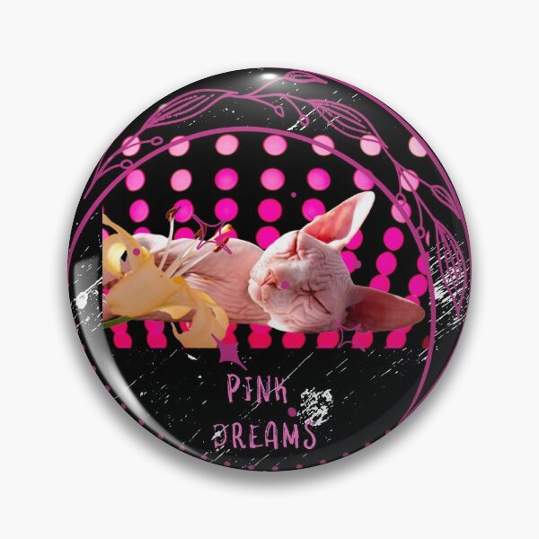 Item preview, Cat- Sleeping portrait of a hairless or sphynx cat dreaming in pink designed and sold by utopianpioneer.