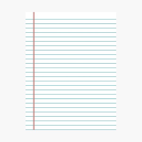 college ruled binder paper photographic print by feraloidies redbubble