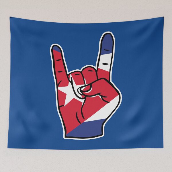 Item preview, Cuba Flag Rock On Hand designed and sold by SLAG-Creative.