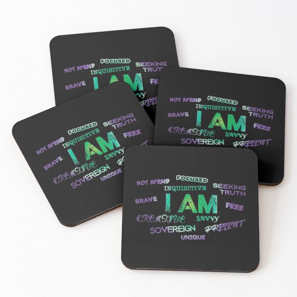 Item preview, I AM - Free, Creative, Sovereign, Focused, Brave - Amethyst Emerald Ombre designed and sold by SavvySapien.