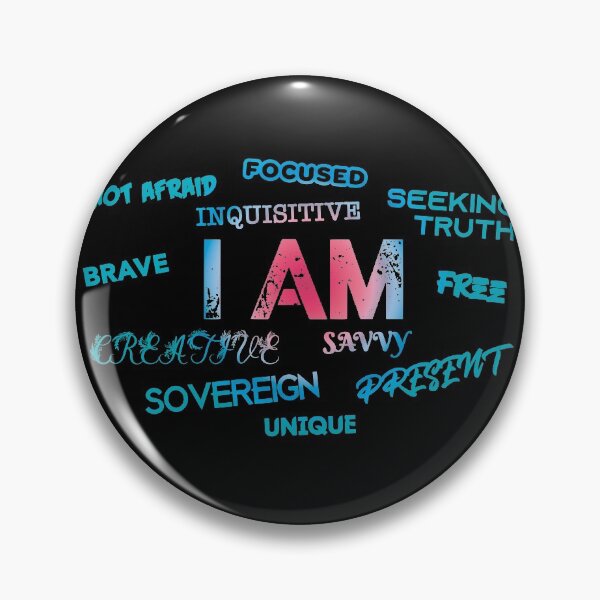 Item preview, I AM - Free, Creative, Sovereign, Focused, Brave - Burgundy Blue  designed and sold by SavvySapien.