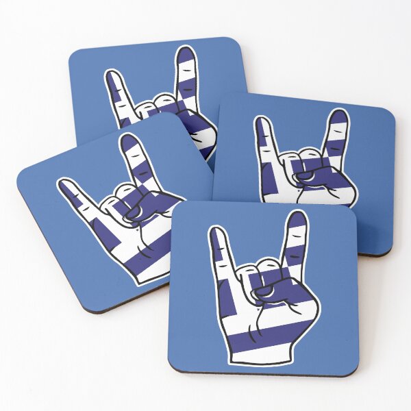 Item preview, Greece Flag Rock On Hand designed and sold by SLAG-Creative.