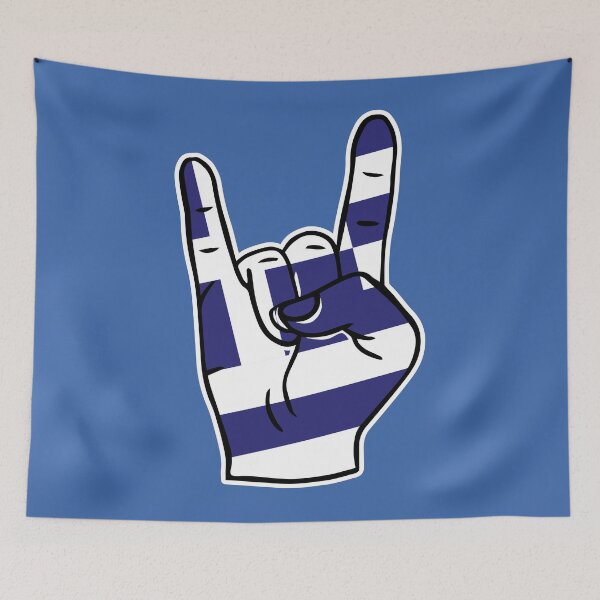 Artikelvorschau, Greece Flag Rock On Hand entworfen und verkauft von SLAG-Creative.