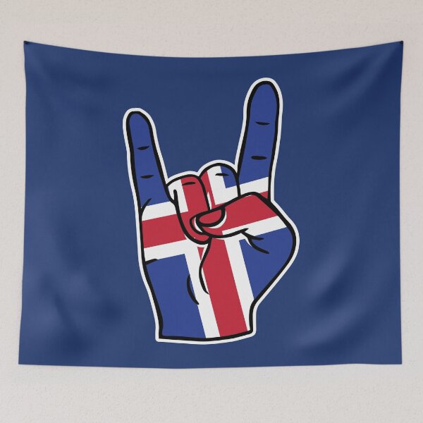 Artikelvorschau, Iceland Flag Rock On Hand entworfen und verkauft von SLAG-Creative.