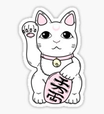 Lucky Cat White Sticker