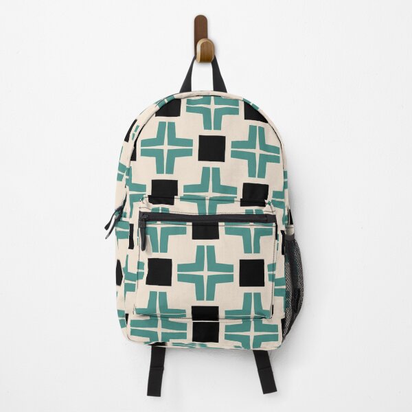 Item preview, Vintage Style 60's New Jersey Deli Green Cross and Black Square pattern designed and sold by pelagio.