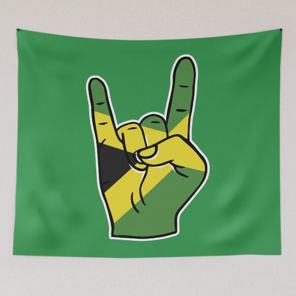 Artikelvorschau, Jamaica Flag Rock On Hand entworfen und verkauft von SLAG-Creative.