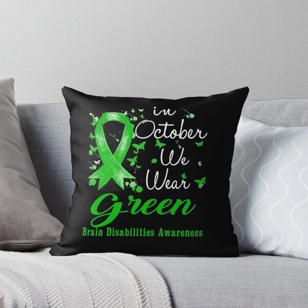 Item preview, In October We Wear Green Ribbon Brain Disabilities Awareness designed and sold by largellie.