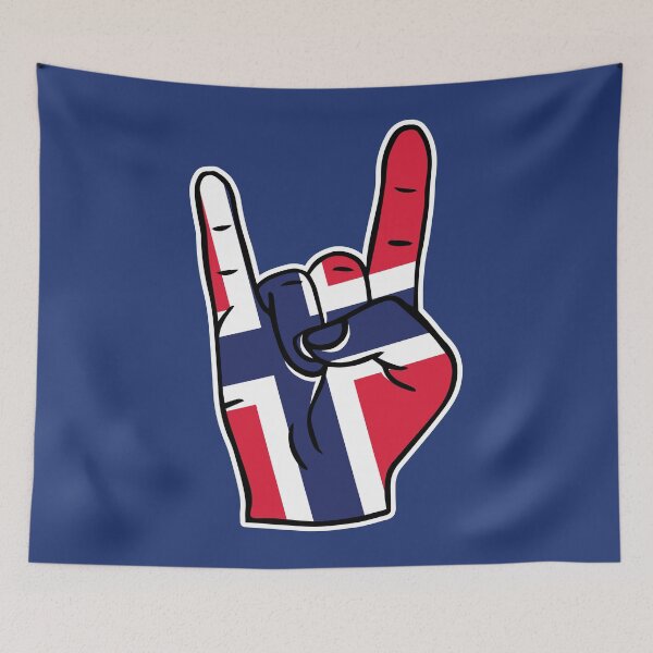 Artikelvorschau, Norway Flag Rock On Hand entworfen und verkauft von SLAG-Creative.