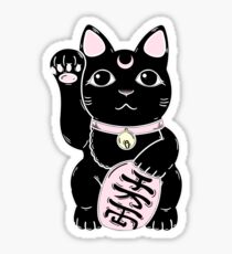Lucky Cat Black Sticker