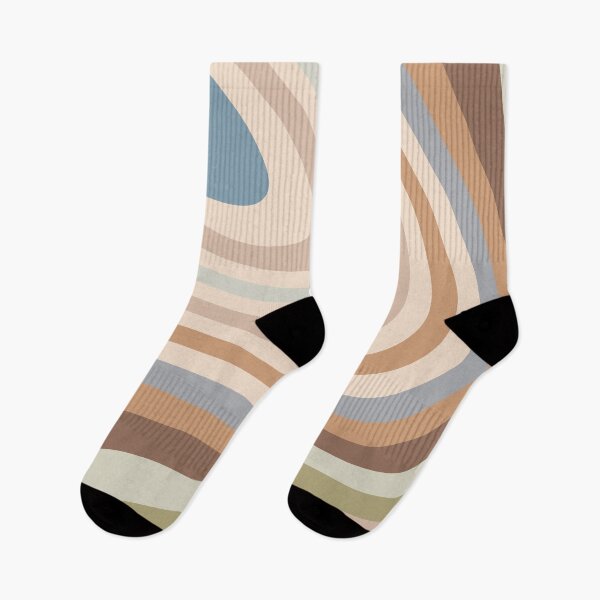 Artikelvorschau, Neutrale Töne Creme, Blau und Braun Liquid Stripes entworfen und verkauft von patternsoup.