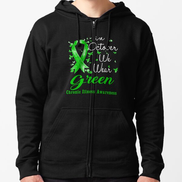 Item preview, In October We Wear Green Ribbon Chronic Illness Awareness designed and sold by largellie.