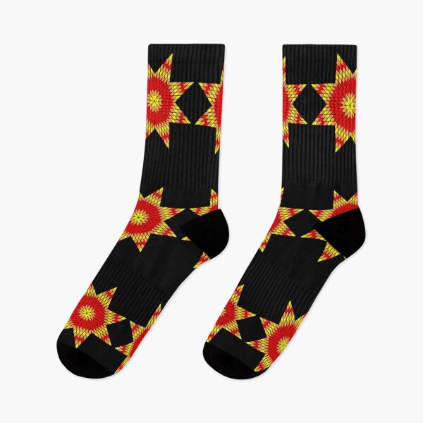 Item preview, Black / Red / Fire Color Native American StarQuilt Design designed and sold by JMWCD.