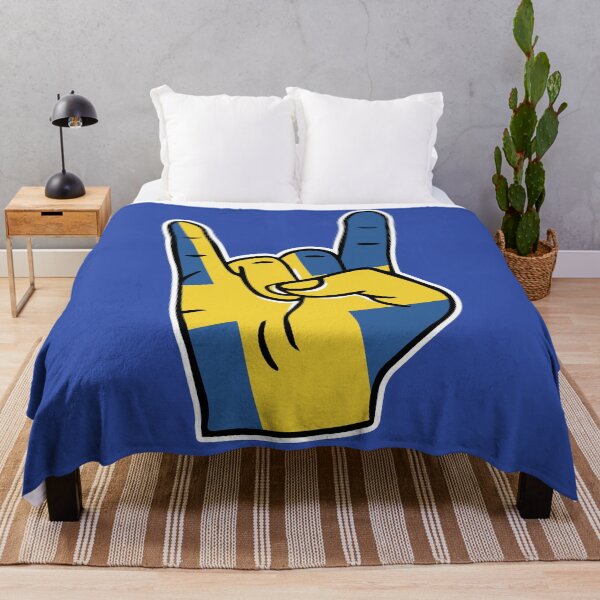 Item preview, Sweden Flag Rock On Hand designed and sold by SLAG-Creative.