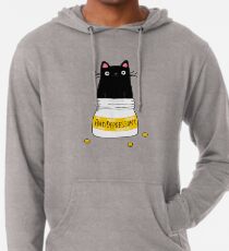 FUR ANTIDEPRESSANT . Cute black cat illustration. A gift for a pet lover. Lightweight Hoodie
