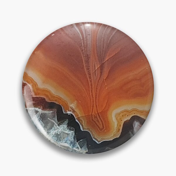 Item preview, White Black Brown Banded agate geode slice. Natural crystal photography designed and sold by empowercrystals.