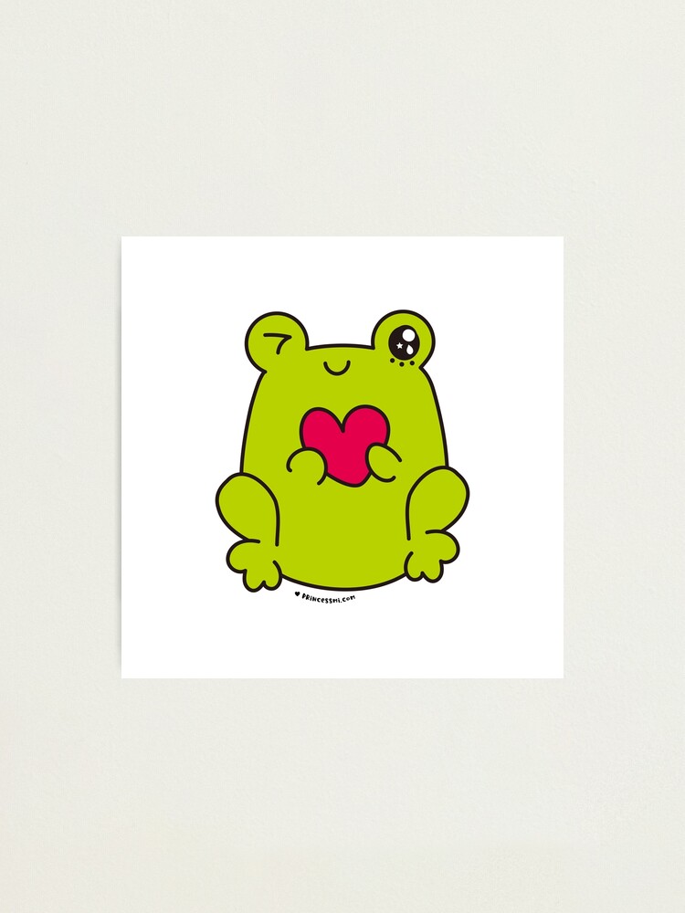 cute frog, kawaii frog cartoon | Photographic Print