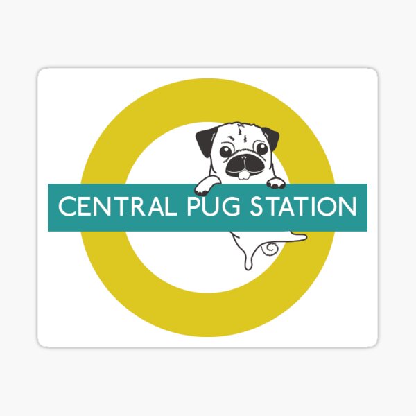 Central pug station Sticker