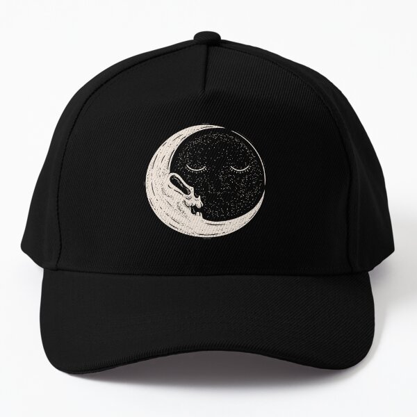 The End of Times - Sun and Moon | Dead Moon Skull in vintage old cartoon style | Vulture Culture | A trip to the moon Baseball Cap