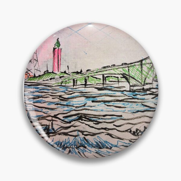 Item preview, Captree to Fire Island Bridge Ink Drawing designed and sold by PaintingFire448.