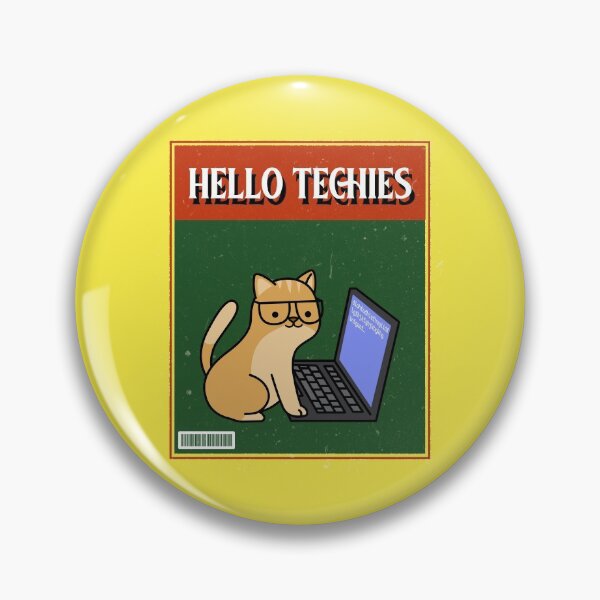 Artikelvorschau, Hello Techies Katze Hello World - Nerdy Cat Design Gelb entworfen und verkauft von IrinchiDE.