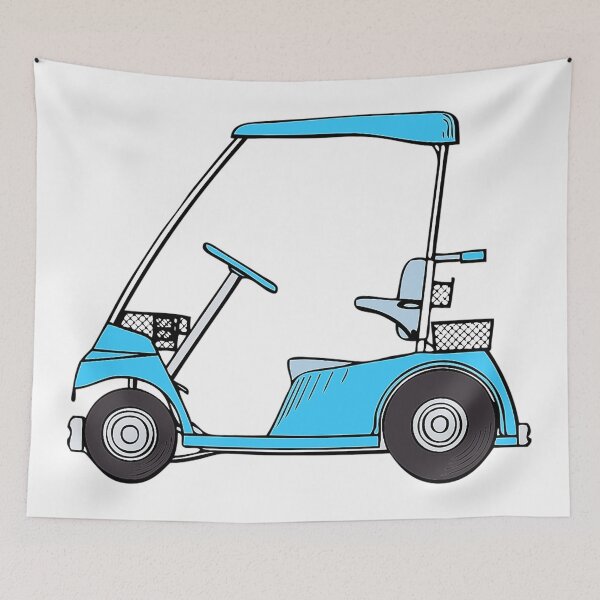 Item preview, Golf Cart, blue golf cart, cartoon golf cart,  designed and sold by Nostrathomas66.