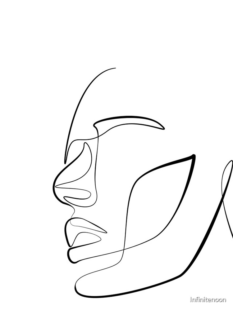 Thumbnail 4 of 4, iPhone Case, Abstract One Line Face Drawing designed and sold by Infinitenoon.