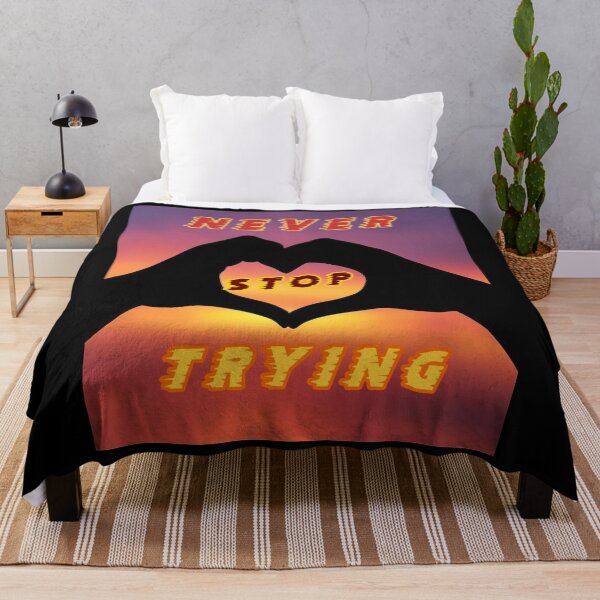 Item preview, Never stop trying inspirational wiseguy lifelong learner quote cute lovely illustration gift designed and sold by Inspirationarea.