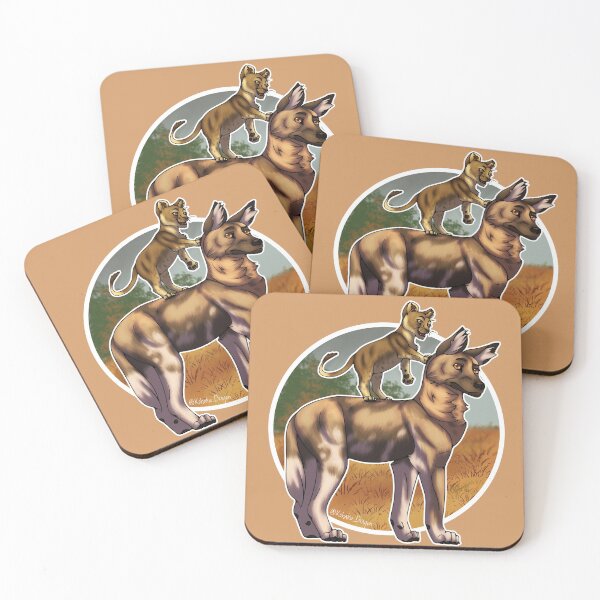 Item preview, Lion and African Wild Dog Friends designed and sold by TheKohakuDragon.