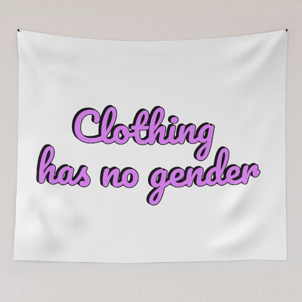 Item preview, CLOTHING HAS NO GENDER pink calligraphic style designed and sold by Inspirationmotivation.