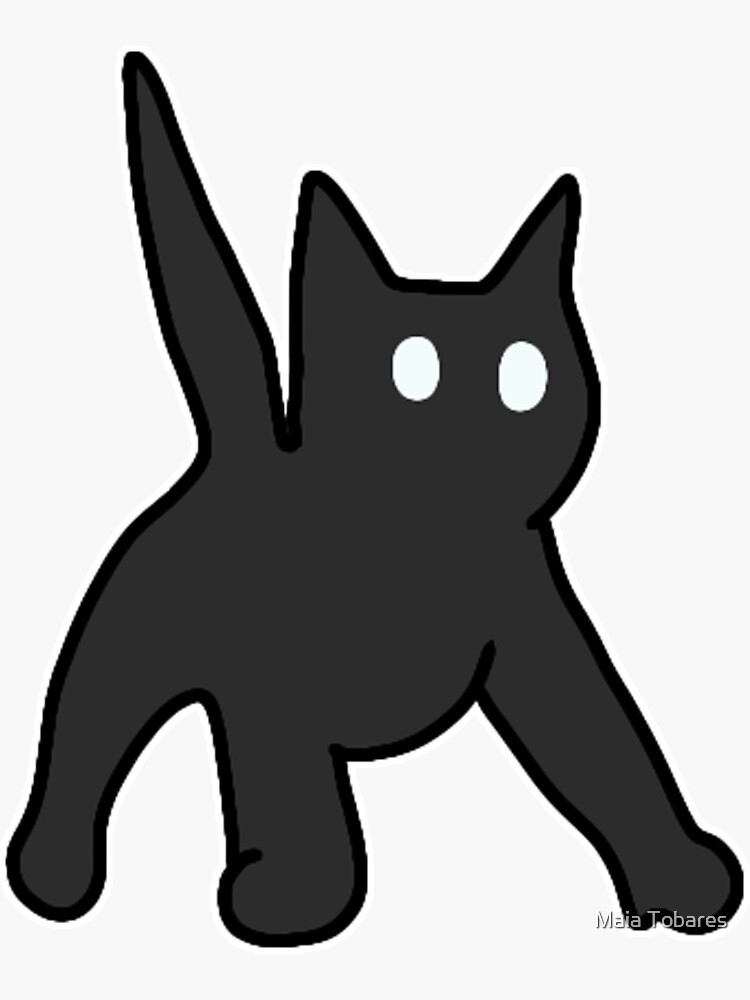 Funny Black cat stickers emoji