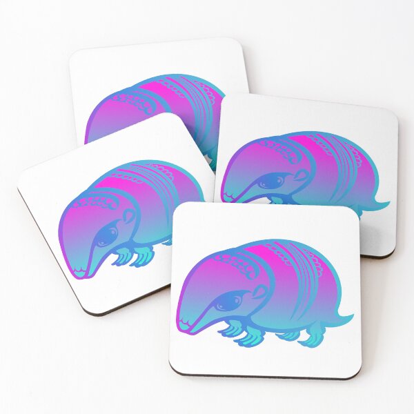 Item preview, Armadillo cute big eyes three banded neon pink blue designed and sold by MiraNomegusta.