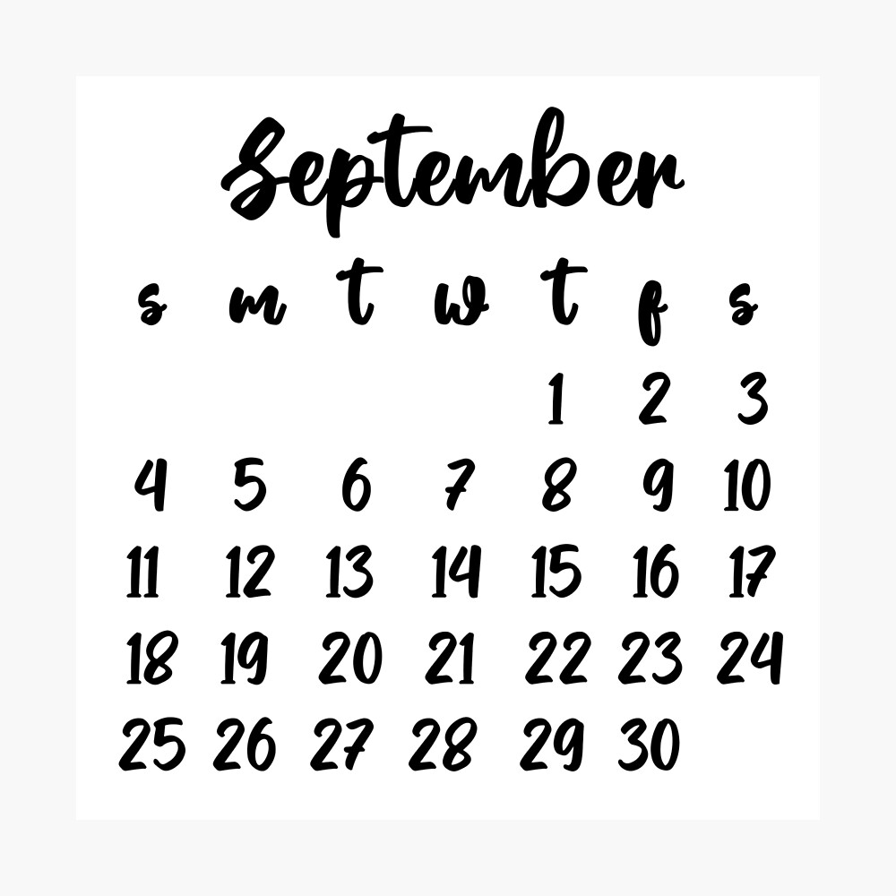 September Bullet Journal Calendar Month 2022" Poster By Felinefeelings | Redbubble