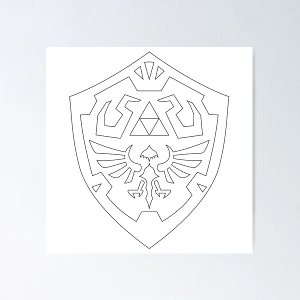 Hylian Shield Greyscale Poster for Sale by cjpdee