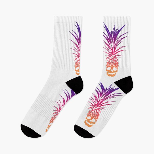 Item preview, Fiery Tropical Pineapple Skull goth day of the dead designed and sold by MOP-tees.