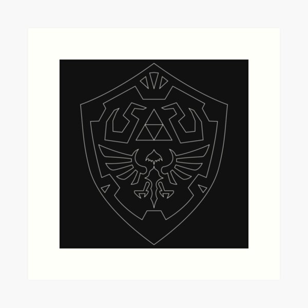 Hylian Shield White Art Print