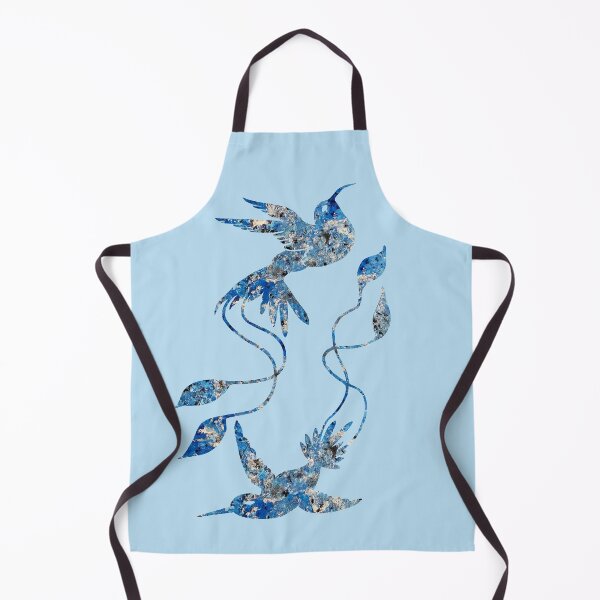 Item preview, sky shades of blue abstract hummingbirds designed and sold by TitaCris.