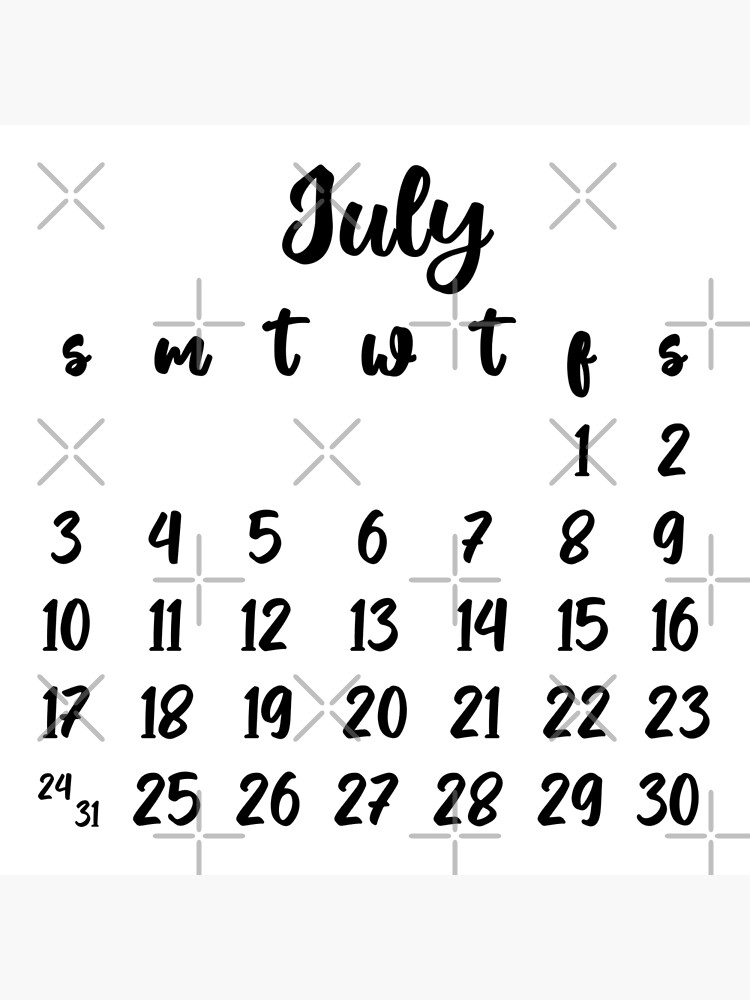 july bullet journal calendar month 2022 art board print by felinefeelings redbubble