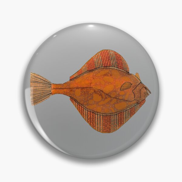 Item preview, Orange Bubble Starry Flounder designed and sold by fishfolkart.