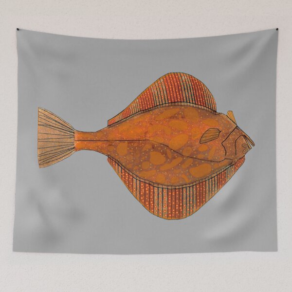Item preview, Orange Bubble Starry Flounder designed and sold by fishfolkart.