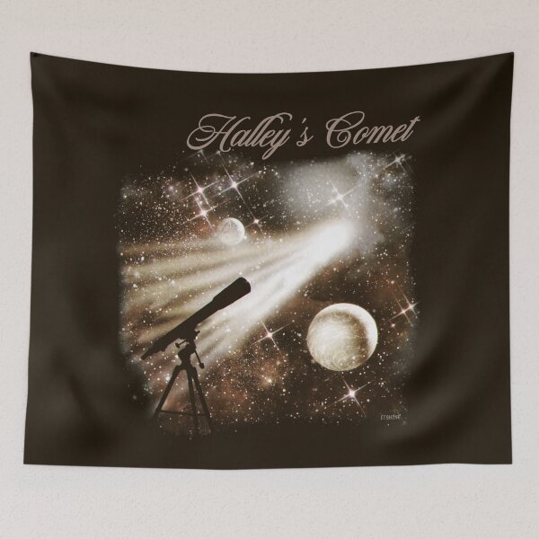 Item preview, halley's comet happier than ever space (on brown) designed and sold by thewayitshine.
