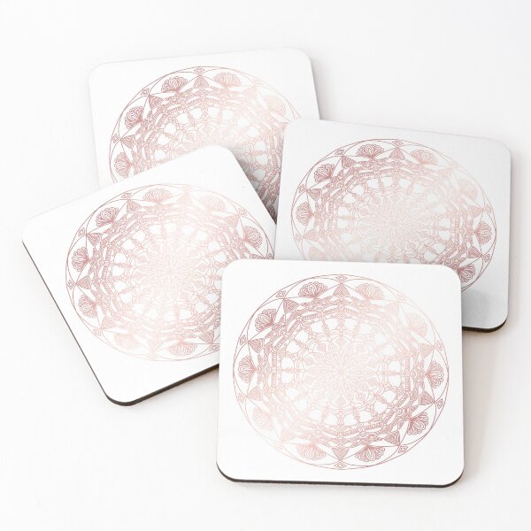Item preview, Rose gold floral detailed bohemian mandala designed and sold by felinefeelings.